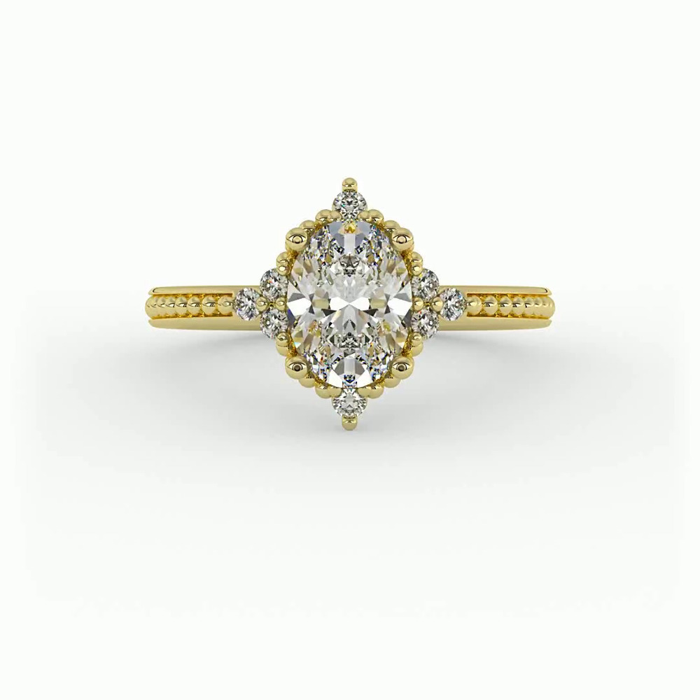 360 degree view of Ainsley Halo Engagement Ring