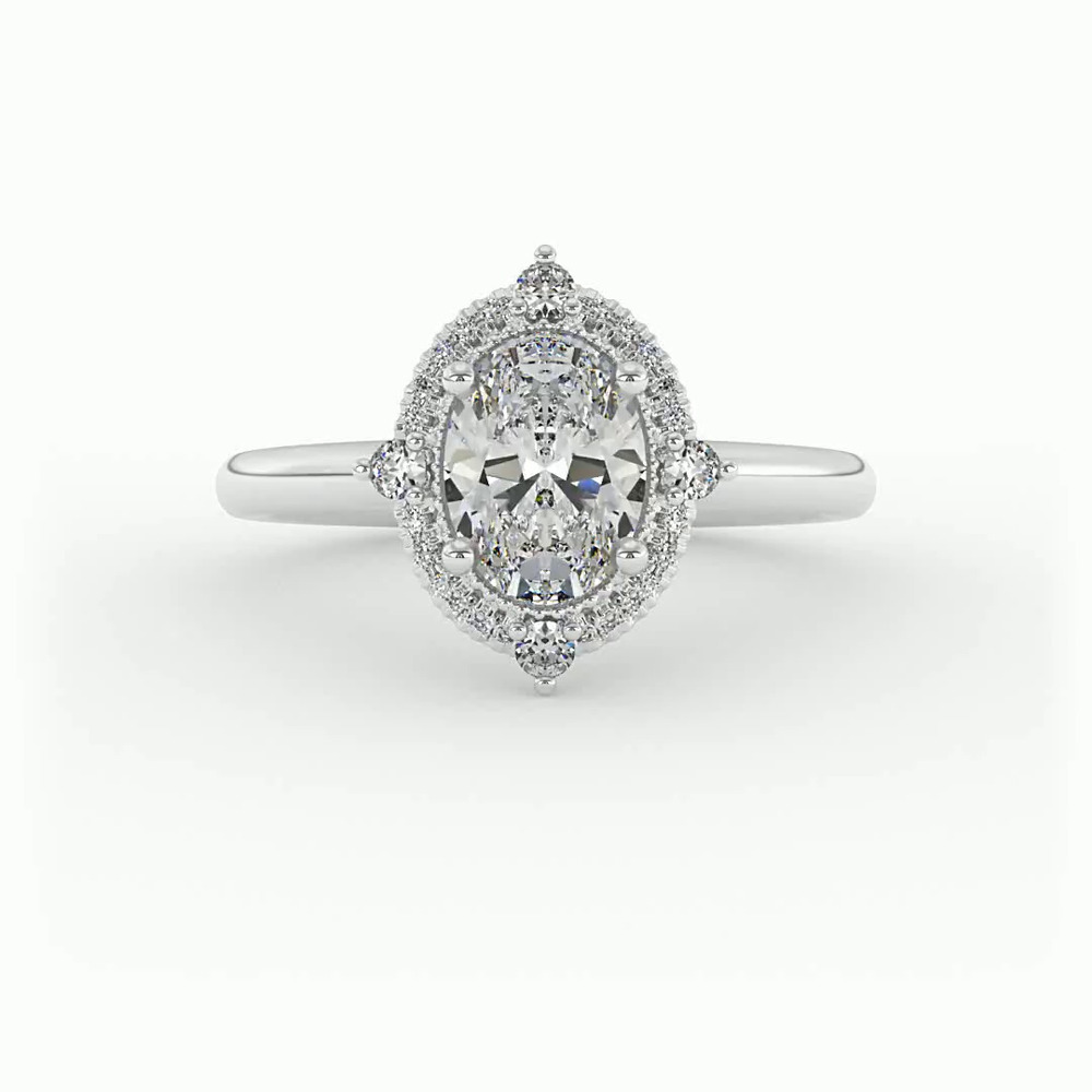 360 degree view of Reign Halo Engagement Ring