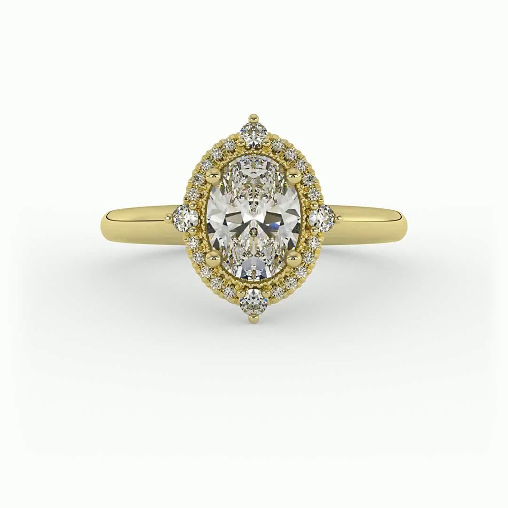 360 degree view of Reign Halo Engagement Ring