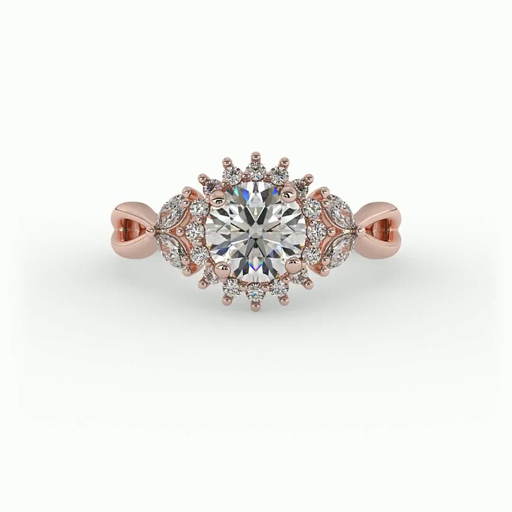 360 degree view of Laura Halo Engagement Ring
