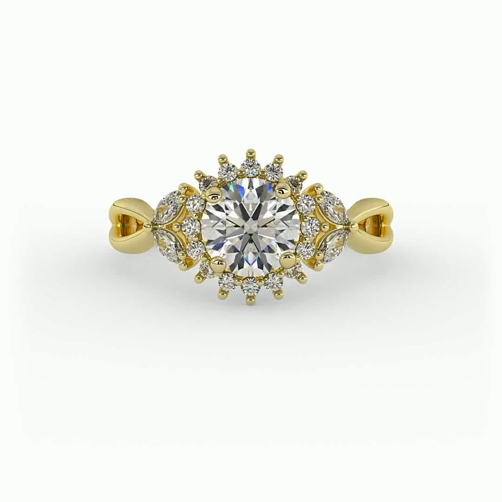 360 degree view of Laura Halo Engagement Ring