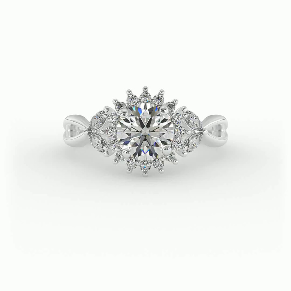 360 degree view of Laura Halo Engagement Ring