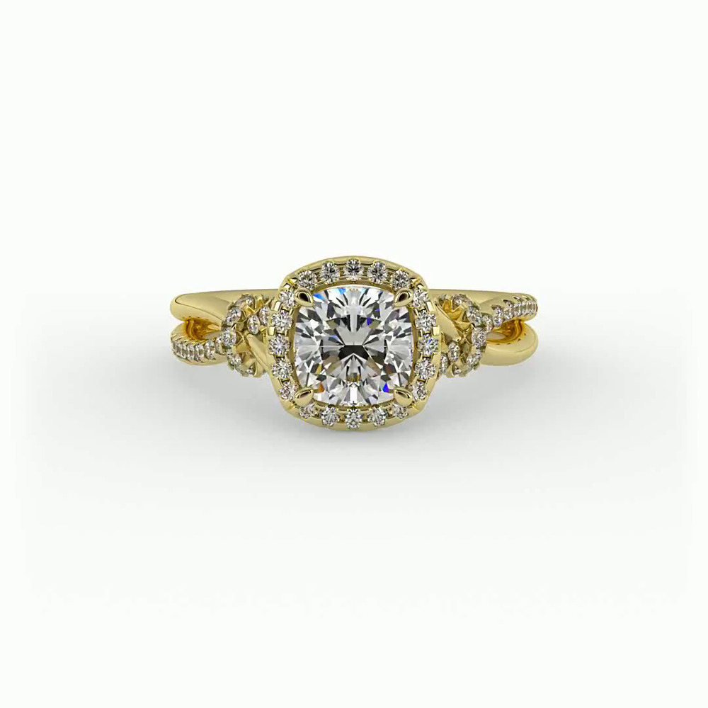 360 degree view of Adelynn Halo Engagement Ring