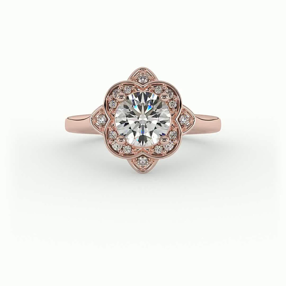 360 degree view of Wren Halo Engagement Ring