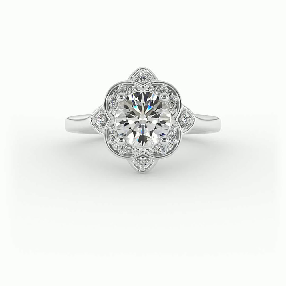 360 degree view of Wren Halo Engagement Ring