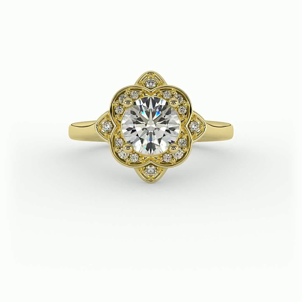360 degree view of Wren Halo Engagement Ring
