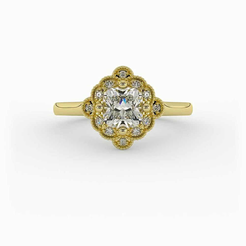 360 degree view of Brinley Halo Engagement Ring