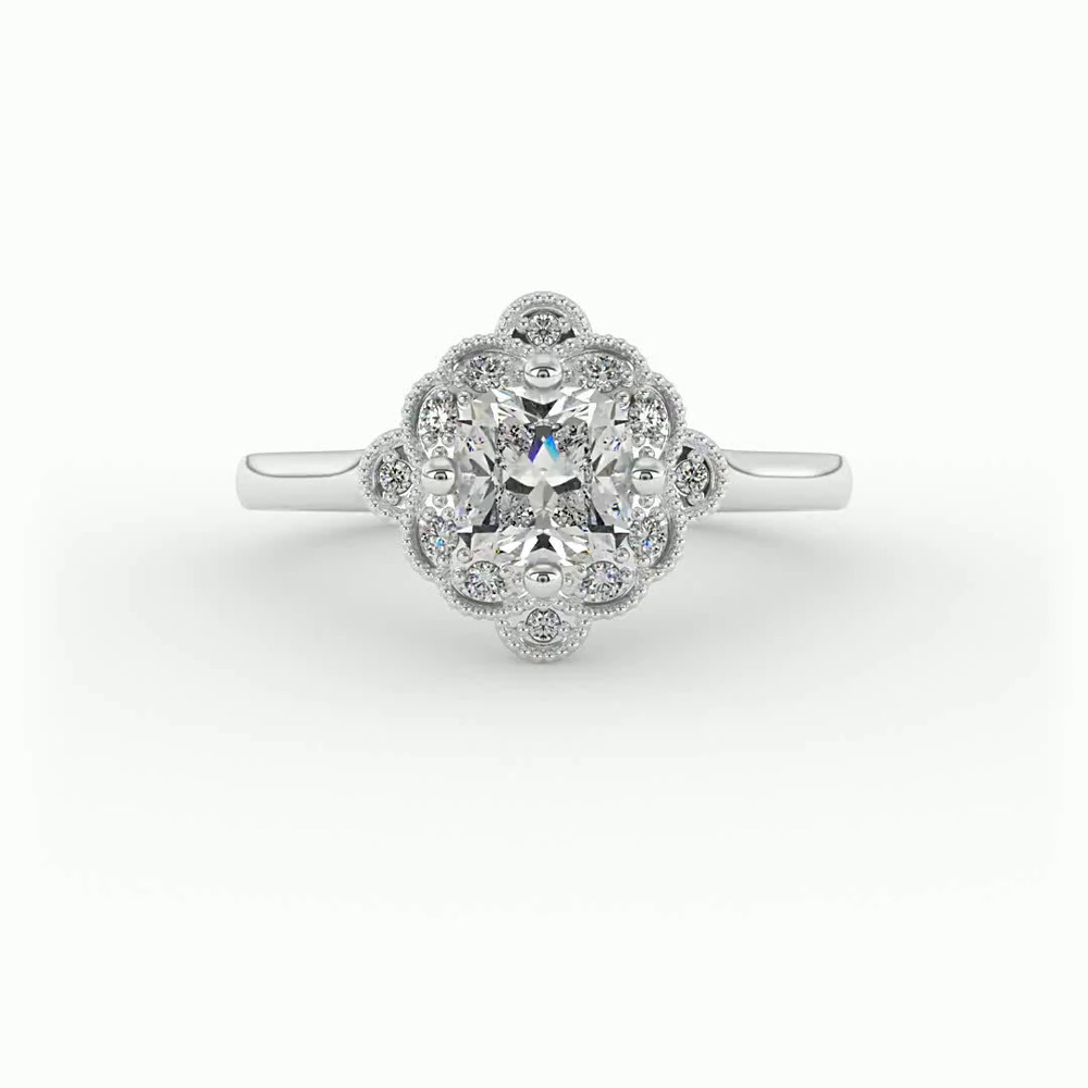 360 degree view of Brinley Halo Engagement Ring