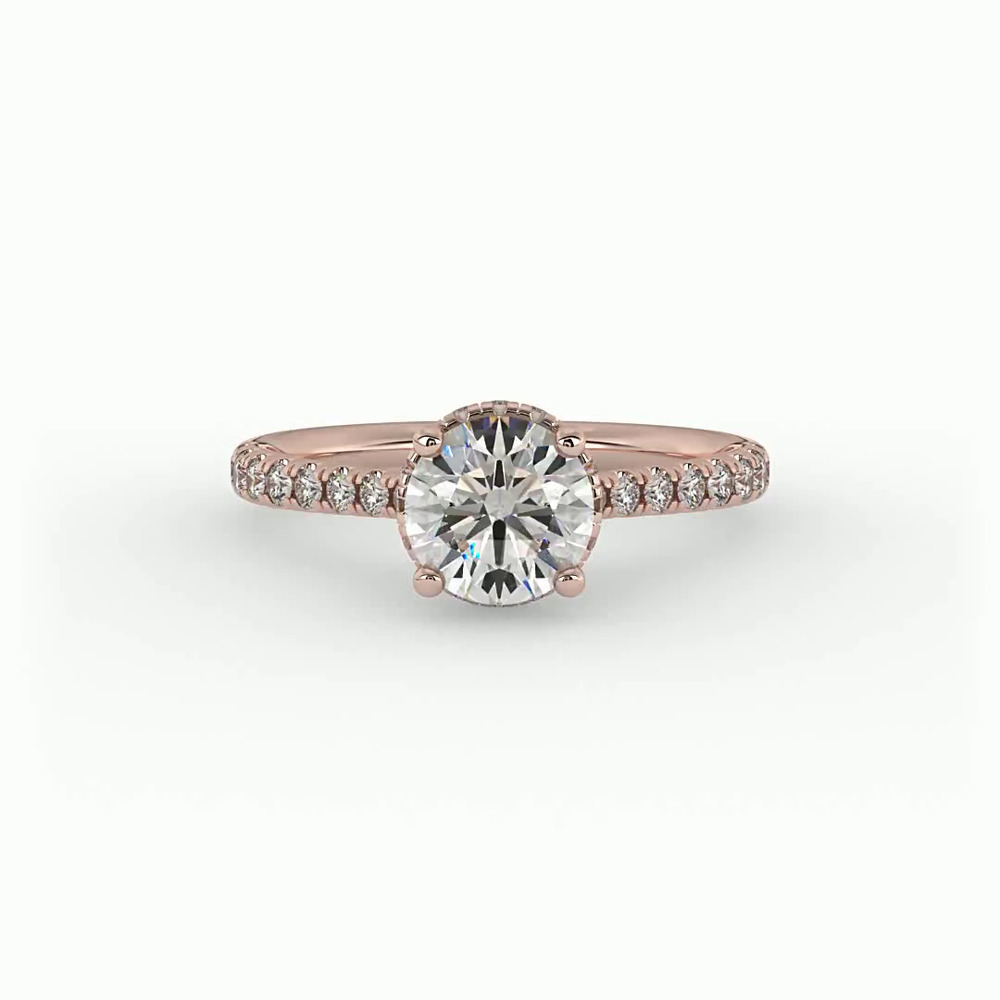 360 degree view of Amora Hidden Halo Engagement Ring