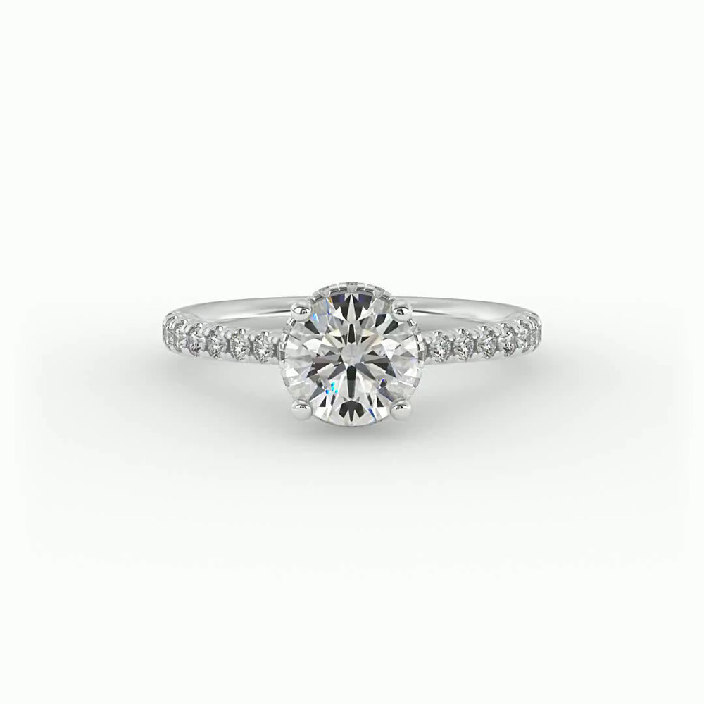 360 degree view of Amora Hidden Halo Engagement Ring