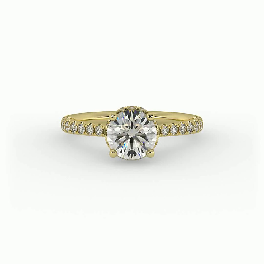 360 degree view of Amora Hidden Halo Engagement Ring