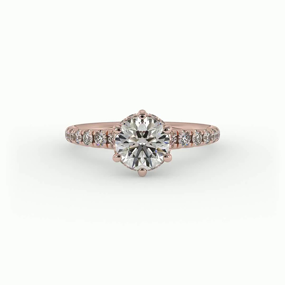360 degree view of Lainey Halo Engagement Ring