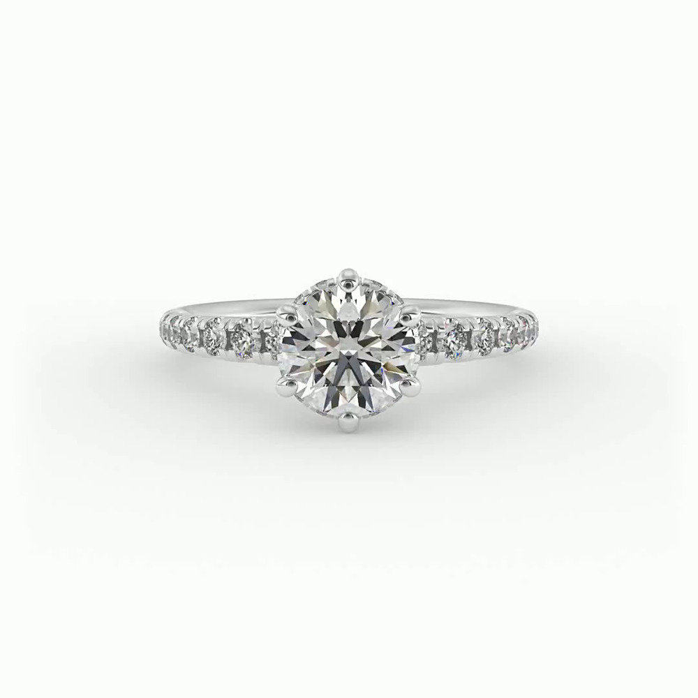 360 degree view of Lainey Halo Engagement Ring