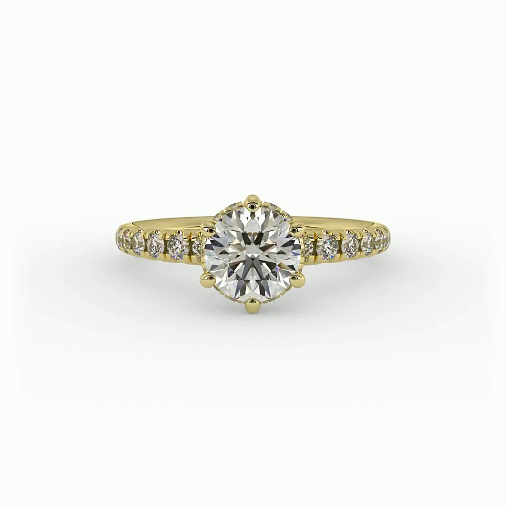360 degree view of Lainey Halo Engagement Ring