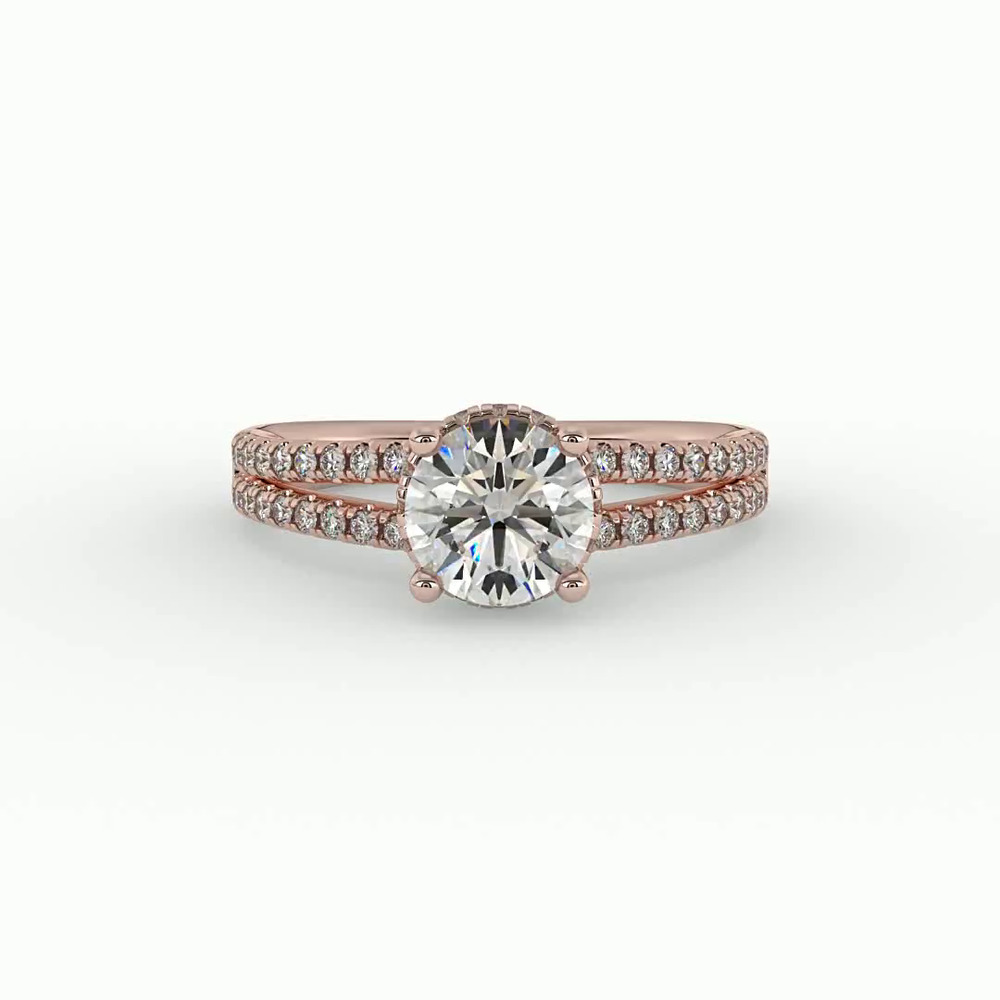 360 degree view of Collins Hidden Halo Engagement Ring