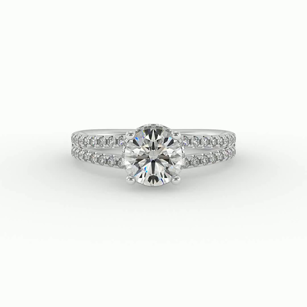 360 degree view of Collins Hidden Halo Engagement Ring