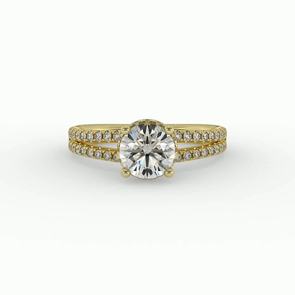 360 degree view of Collins Hidden Halo Engagement Ring