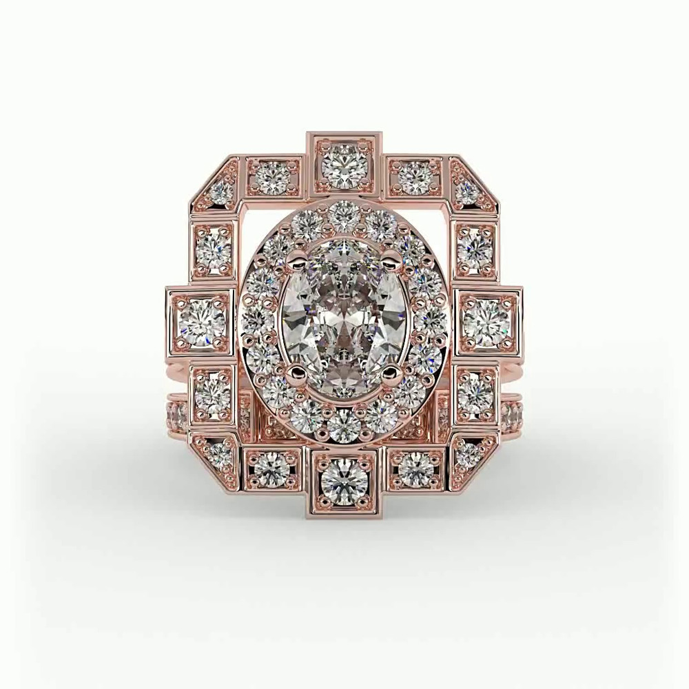 360 degree view of Everlee Halo Engagement Ring