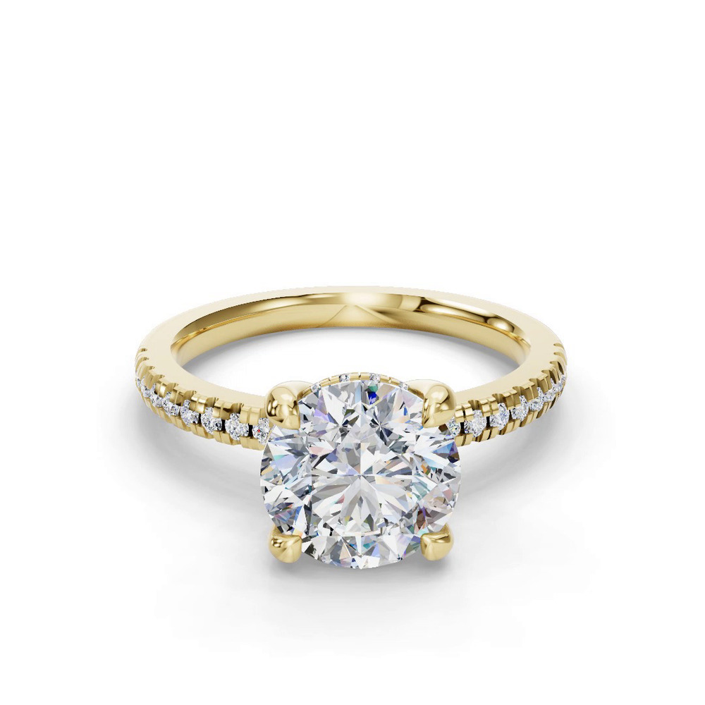 360 degree view of Gabriella Pavé Hidden Halo Engagement Ring