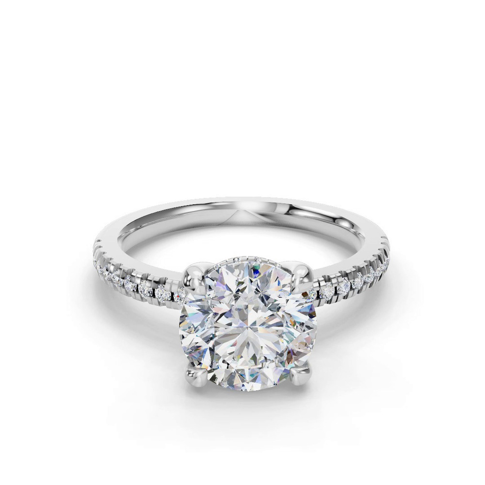 360 degree view of Gabriella Pavé Hidden Halo Engagement Ring