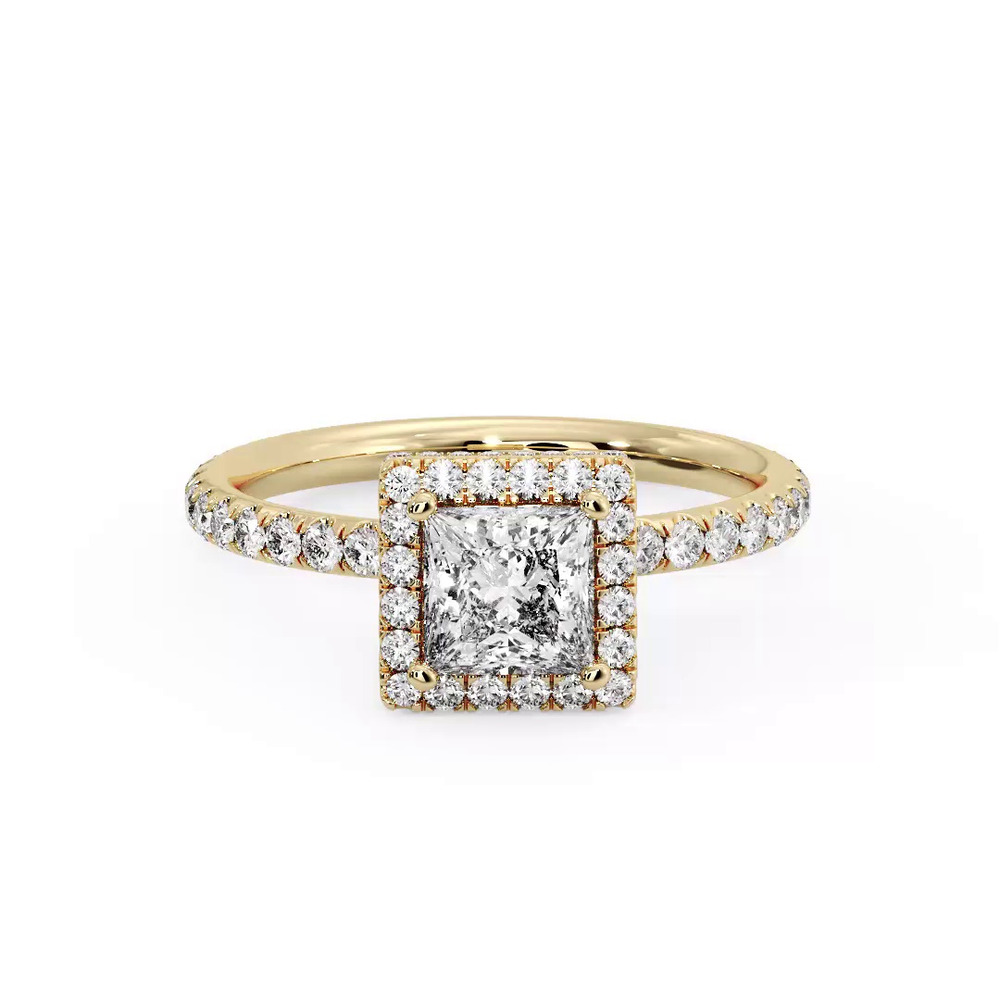 360 degree view of Emberly Pave Halo Engagement Ring