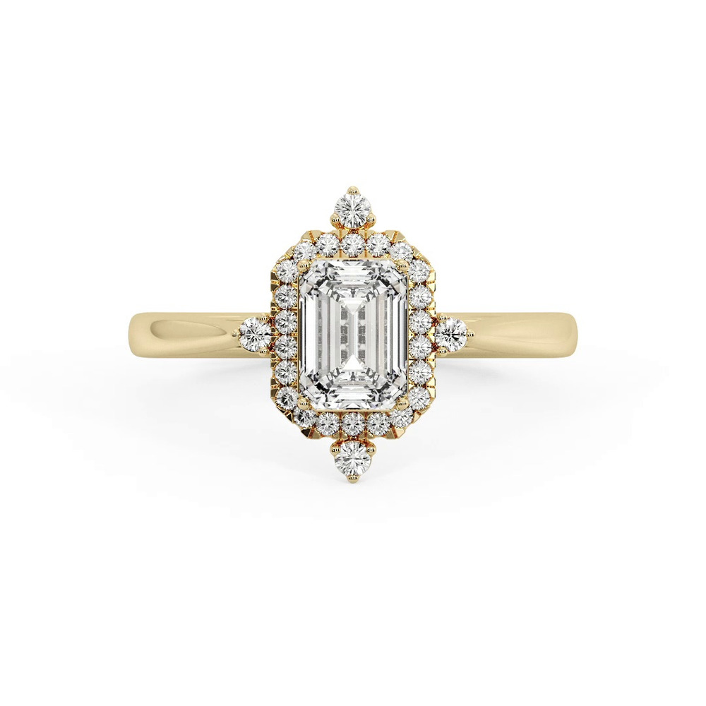 360 degree view of Emmy Halo Engagement Ring