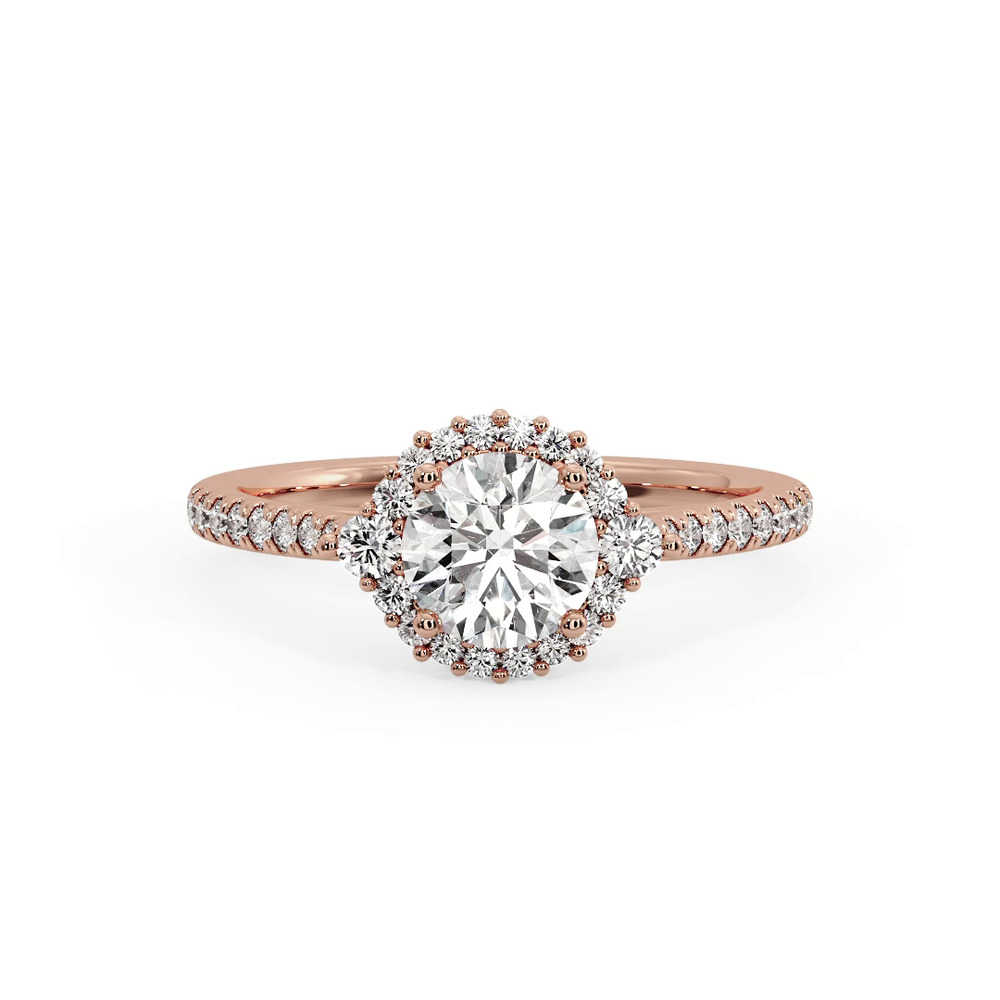 360 degree view of Hannah Diamond Halo Engagement Ring