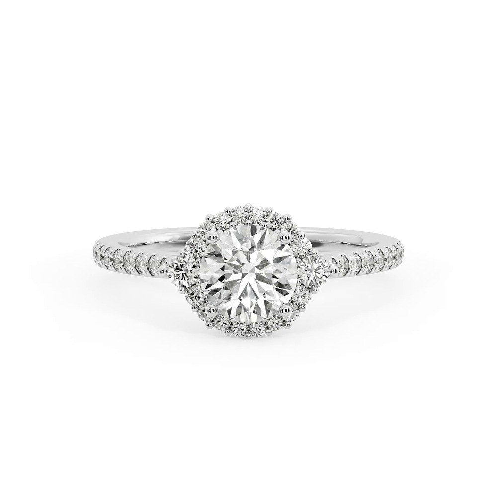 360 degree view of Hannah Diamond Halo Engagement Ring