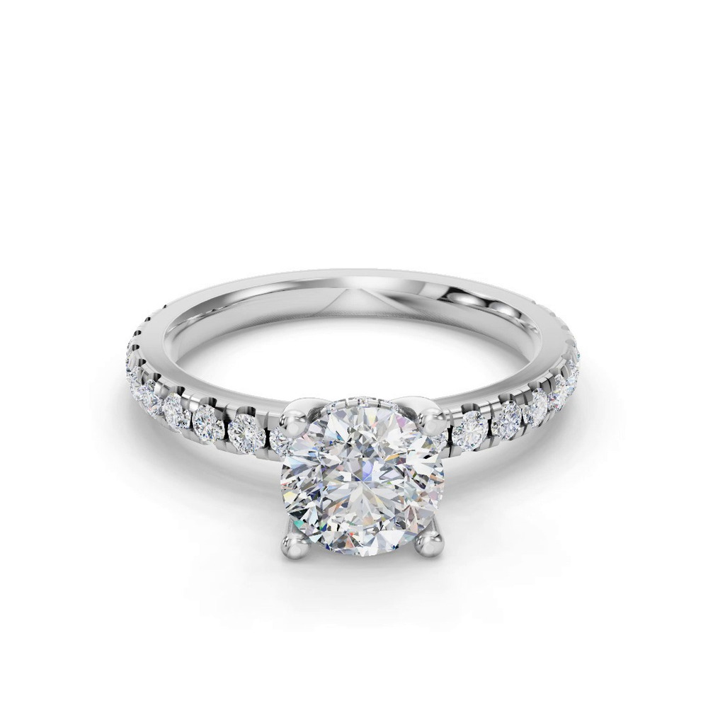 360 degree view of Gabriella Majestic Pavé Hidden Halo Engagement Ring