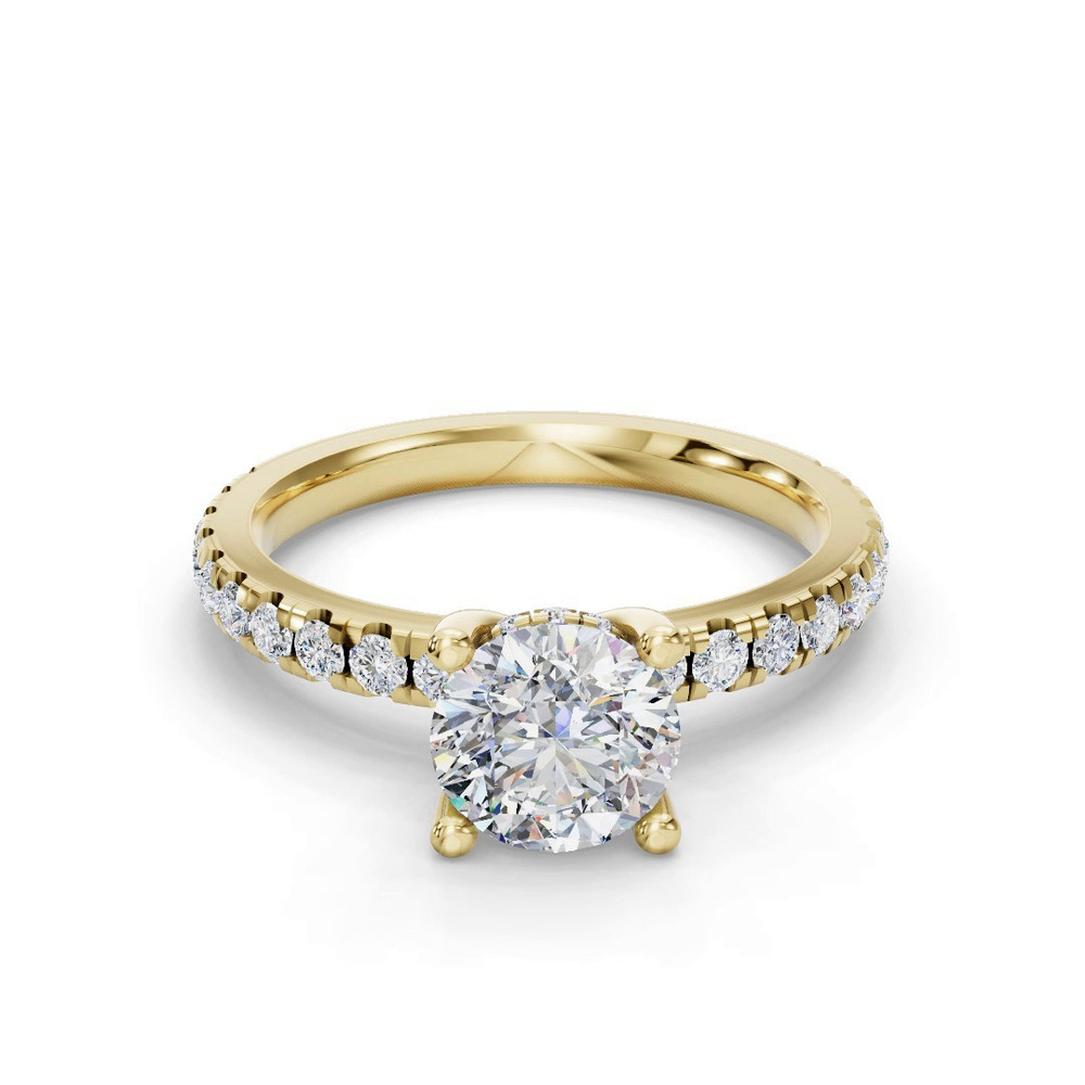 360 degree view of Gabriella Majestic Pavé Hidden Halo Engagement Ring