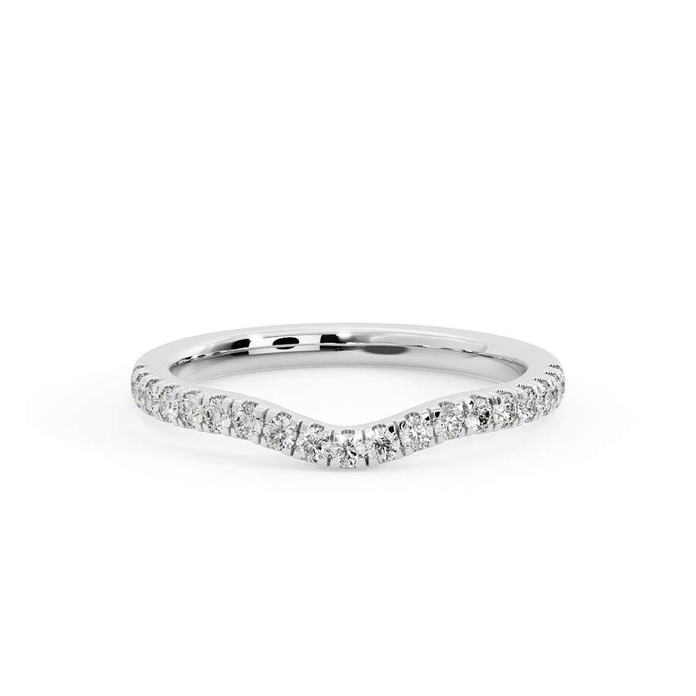360 degree view of Mackenzie Curved Pave Band