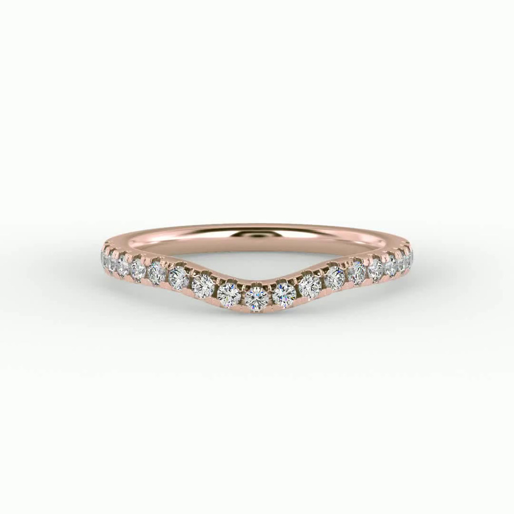 360 degree view of Olivia Knife Edge Pave Band