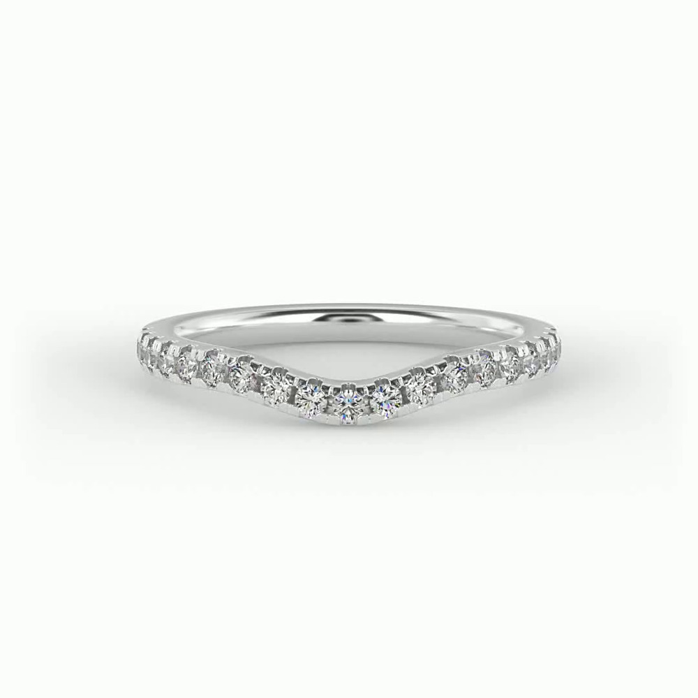 360 degree view of Olivia Knife Edge Pave Band