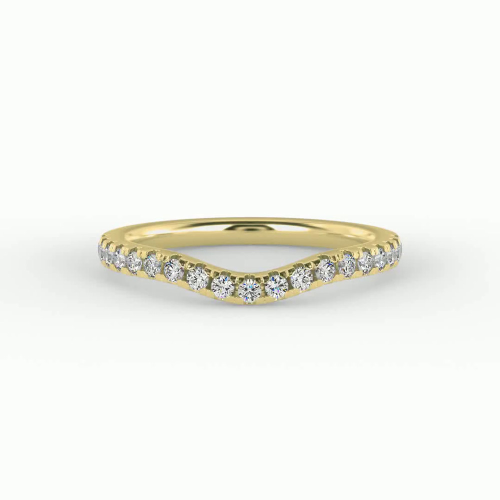 360 degree view of Olivia Knife Edge Pave Band