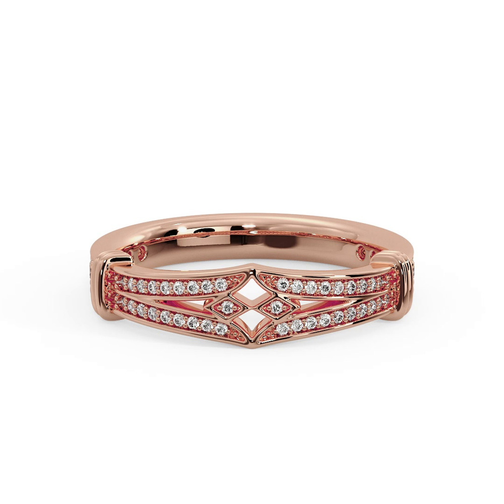 360 degree view of Georgia Art Deco Diamond Band