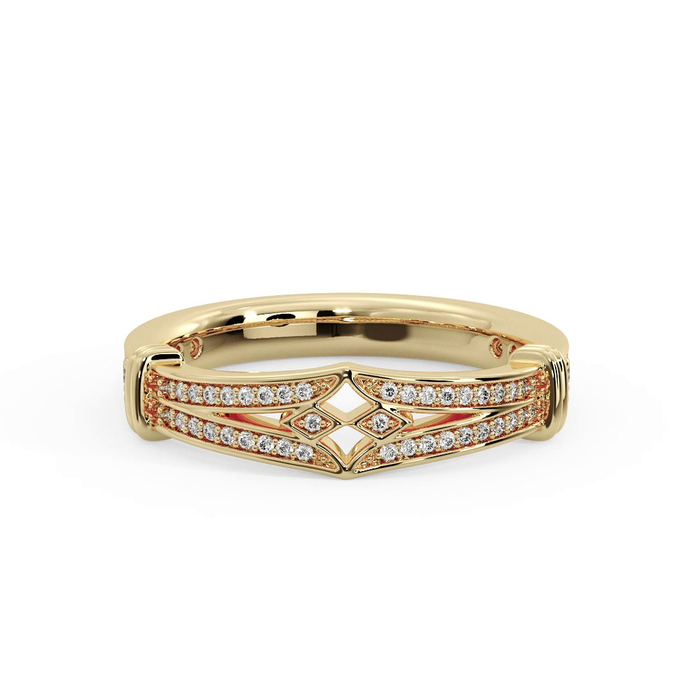 360 degree view of Georgia Art Deco Diamond Band