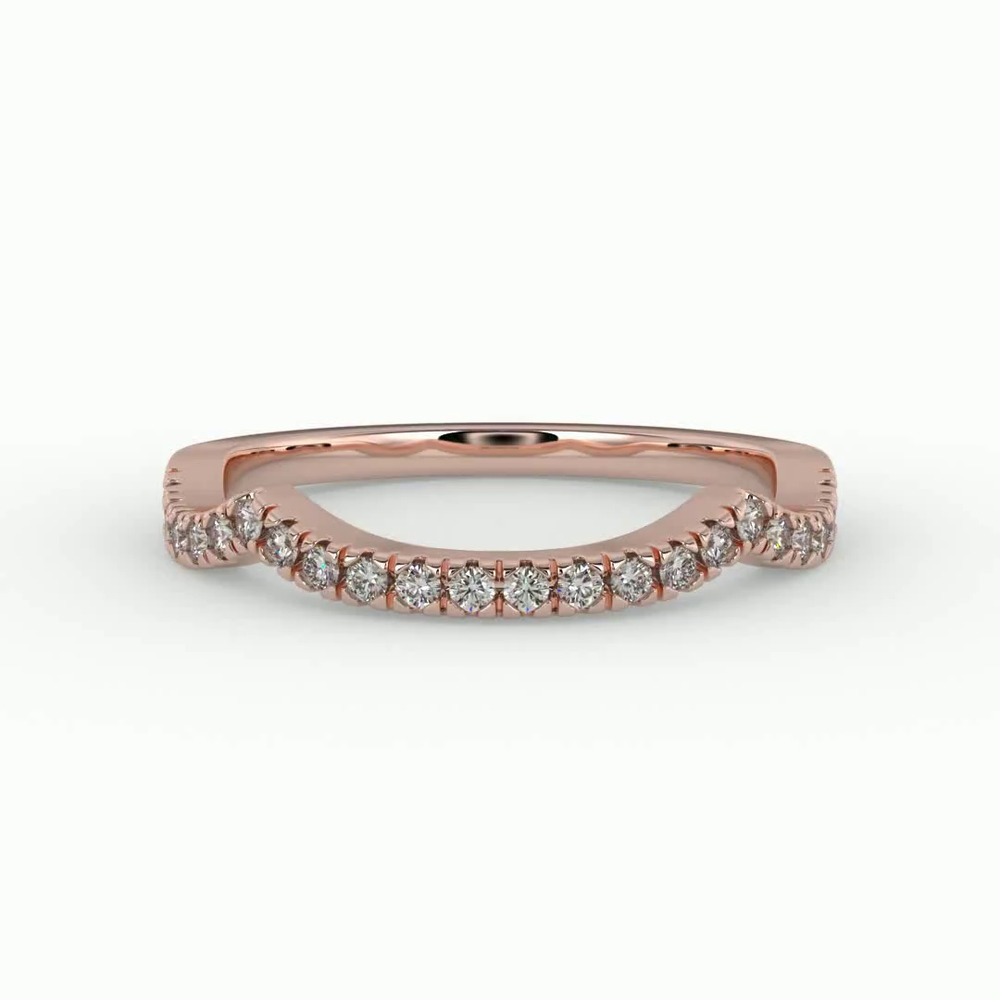 360 degree view of Zoey Curved Diamond Band