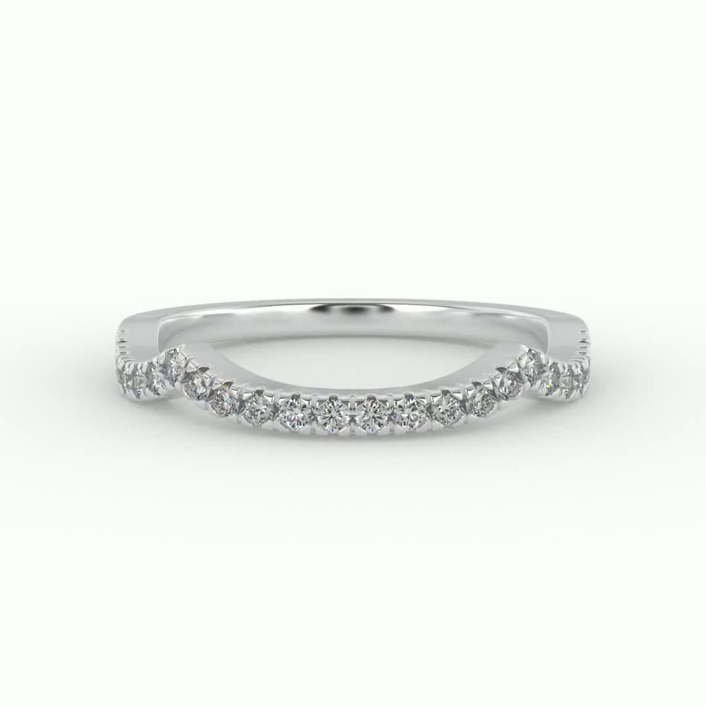 360 degree view of Zoey Curved Diamond Band