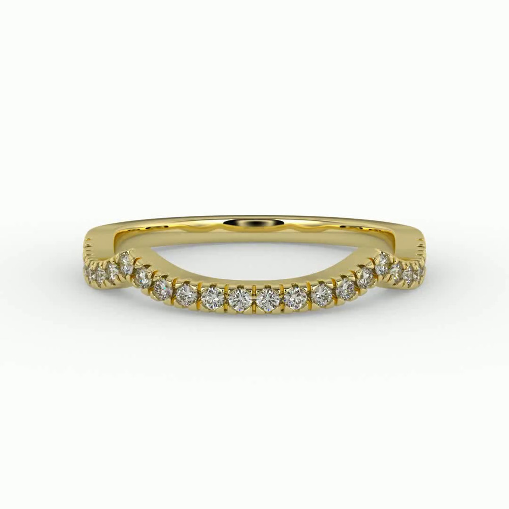 360 degree view of Zoey Curved Diamond Band