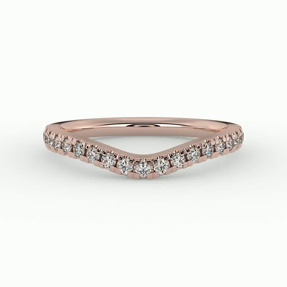 360 degree view of Noa Pavé Curved Band