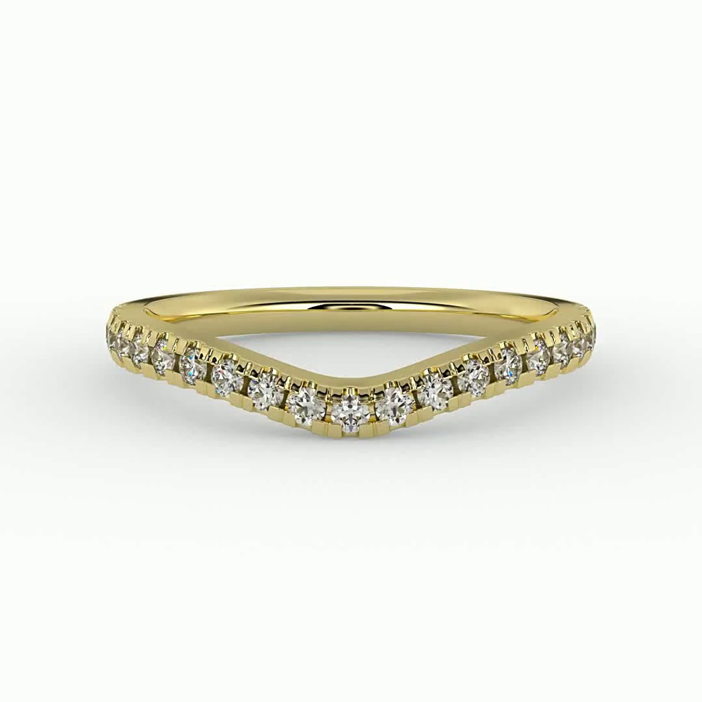 360 degree view of Noa Pavé Curved Band