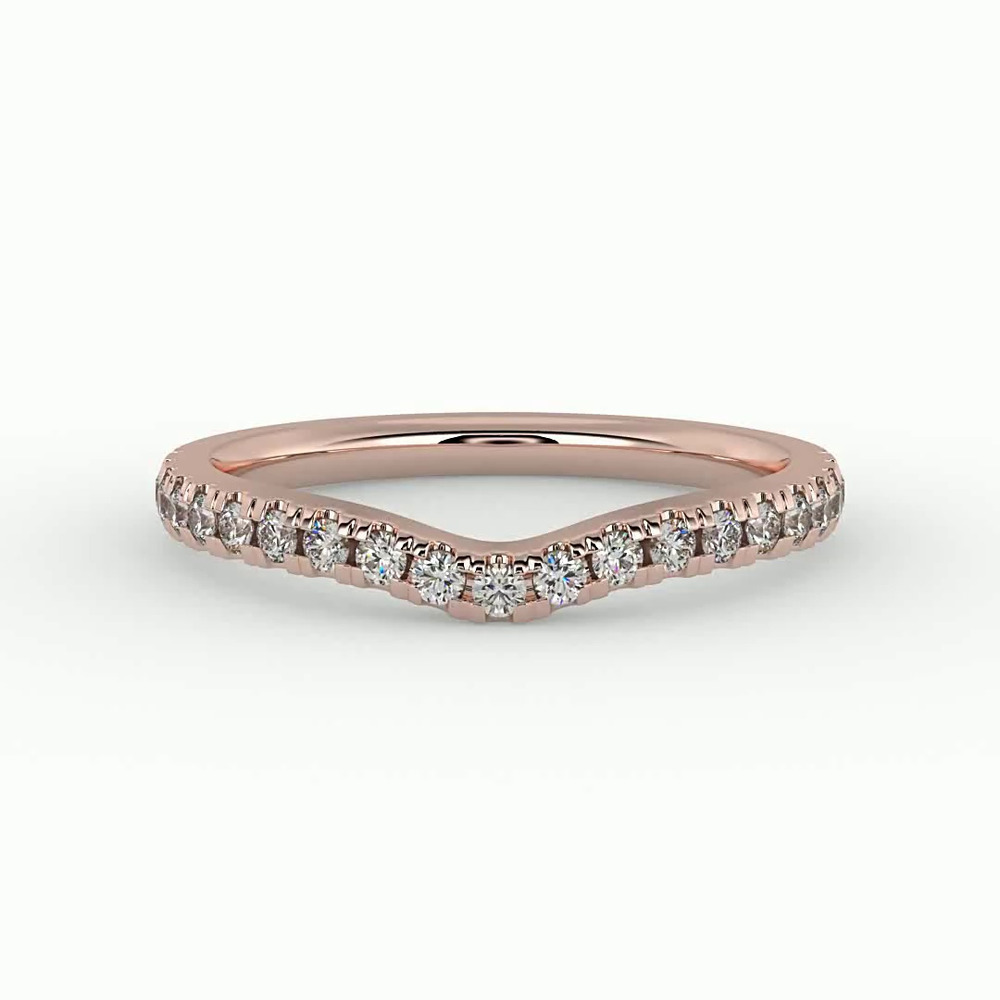 360 degree view of Daisy Curved Pavé Band