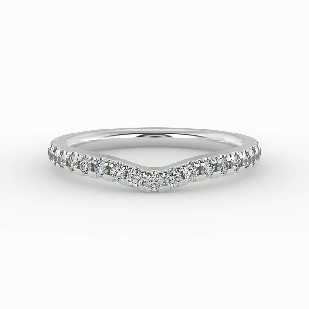 360 degree view of Daisy Curved Pavé Band