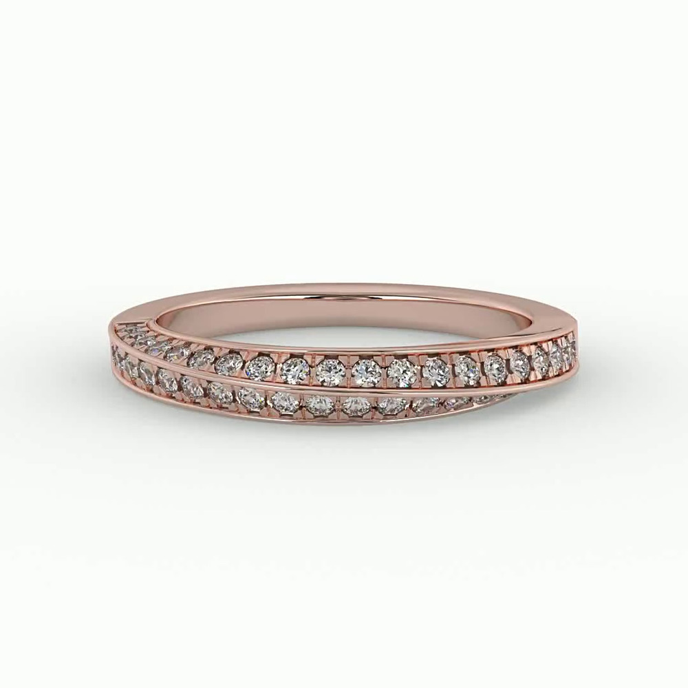 360 degree view of Journee Double-Row Pave Band