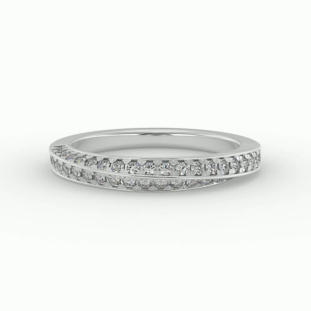 360 degree view of Journee Double-Row Pave Band