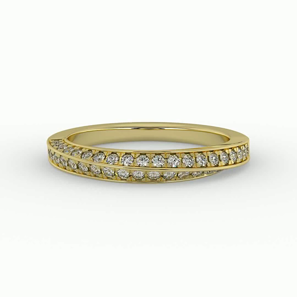 360 degree view of Journee Double-Row Pave Band