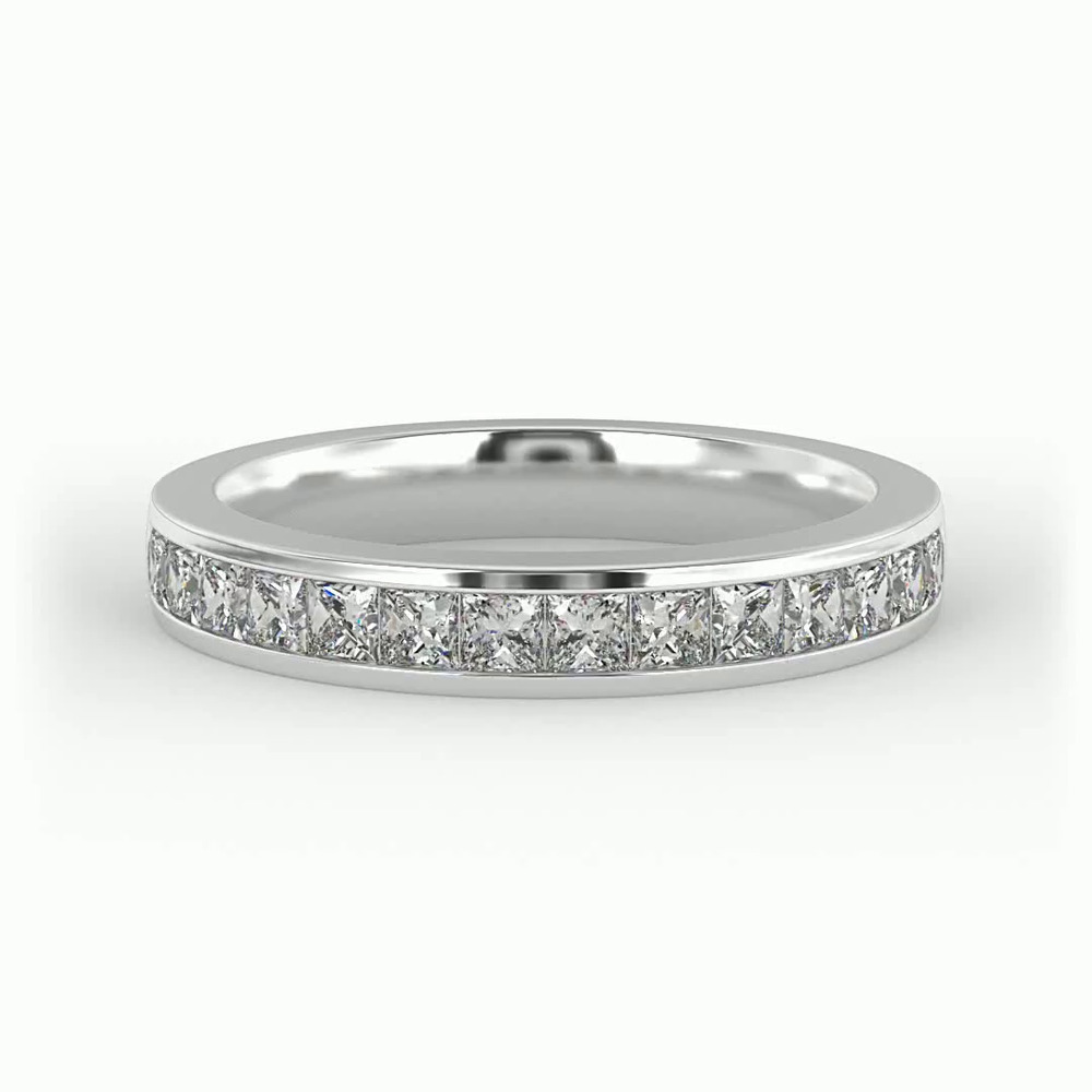 360 degree view of Noelle Channel-Set Princess-Cut Band