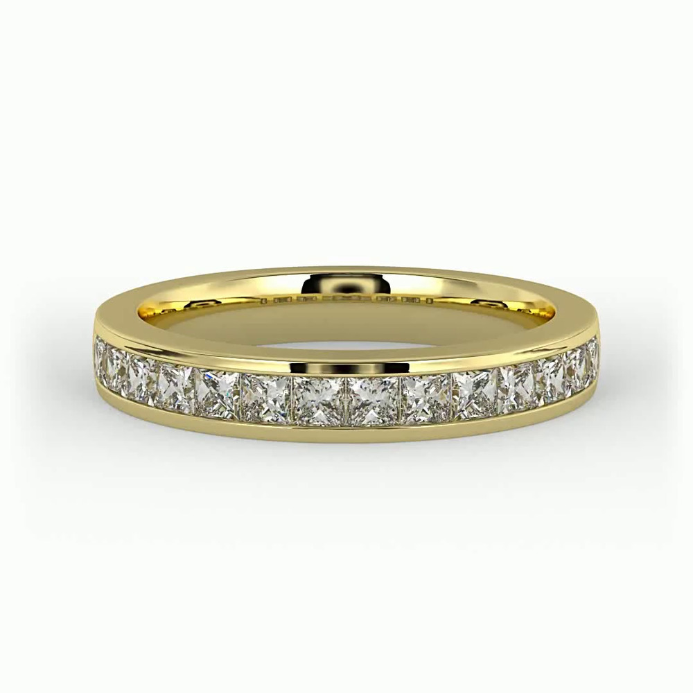 360 degree view of Noelle Channel-Set Princess-Cut Band