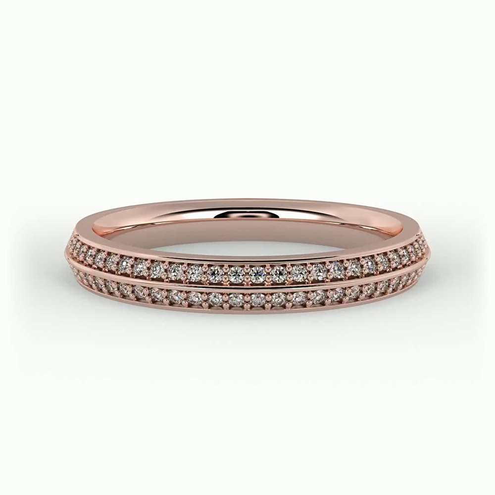 360 degree view of Phoenix Double Row Pave Band