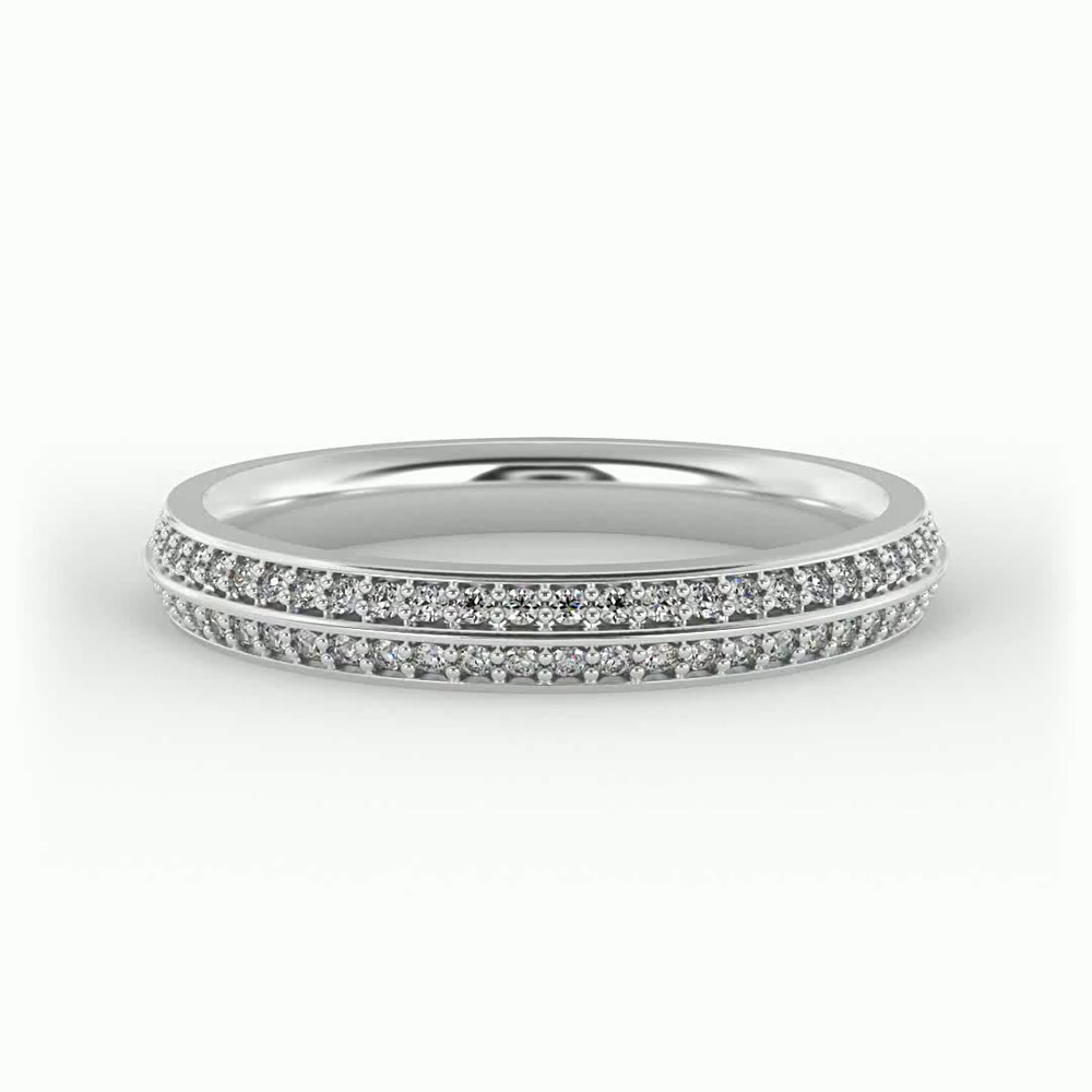 360 degree view of Phoenix Double Row Pave Band